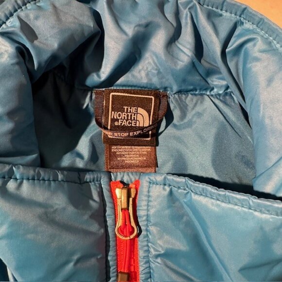 The North Face Quilted Vest Men's Medium Turquoise & Orange Like New Lightweight - Picture 5 of 11